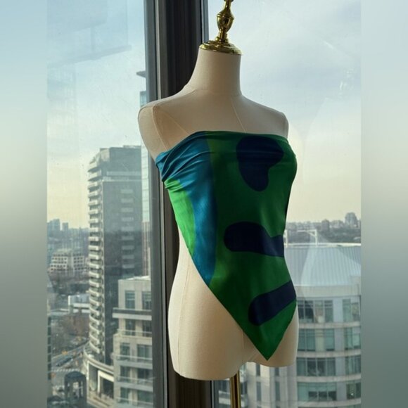 🆕 SIR THE LABEL 🧿 NWOT Frankie Scarf, Blue Green Hues - Print by Frankie Tobin - Picture 7 of 14